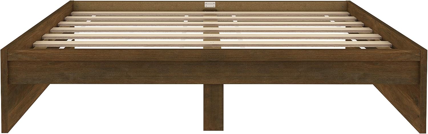 Amazon Basics Platform Bed with Under-Bed Storage Space - Full, Wood