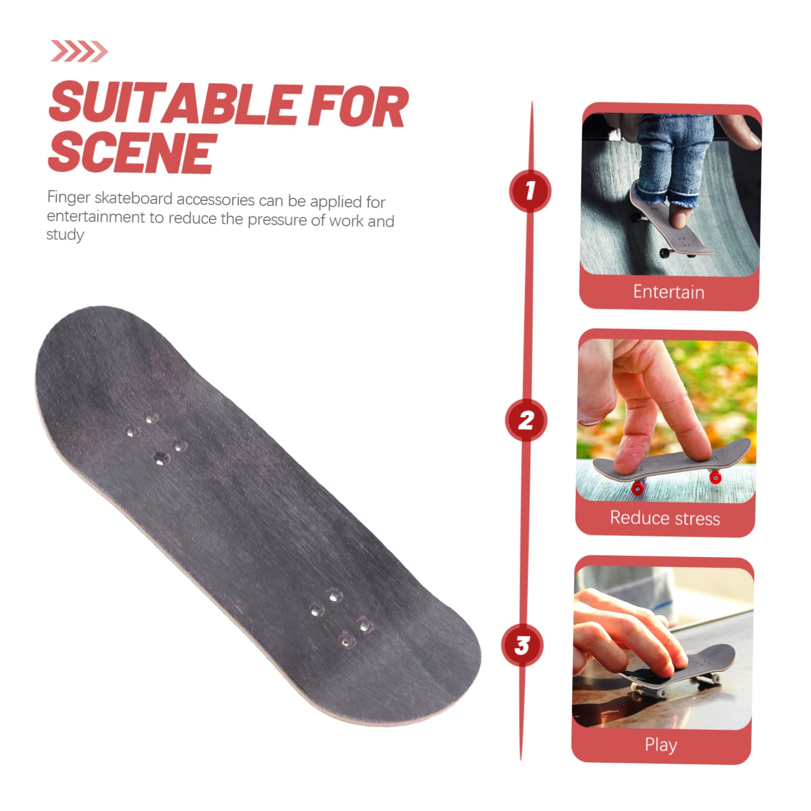 BCOATH Mini Skateboard Deck Toys for Boys and Girls 5-Layer Maple Wood Sturdy Construction Anti-Slip Surface Great for Decor