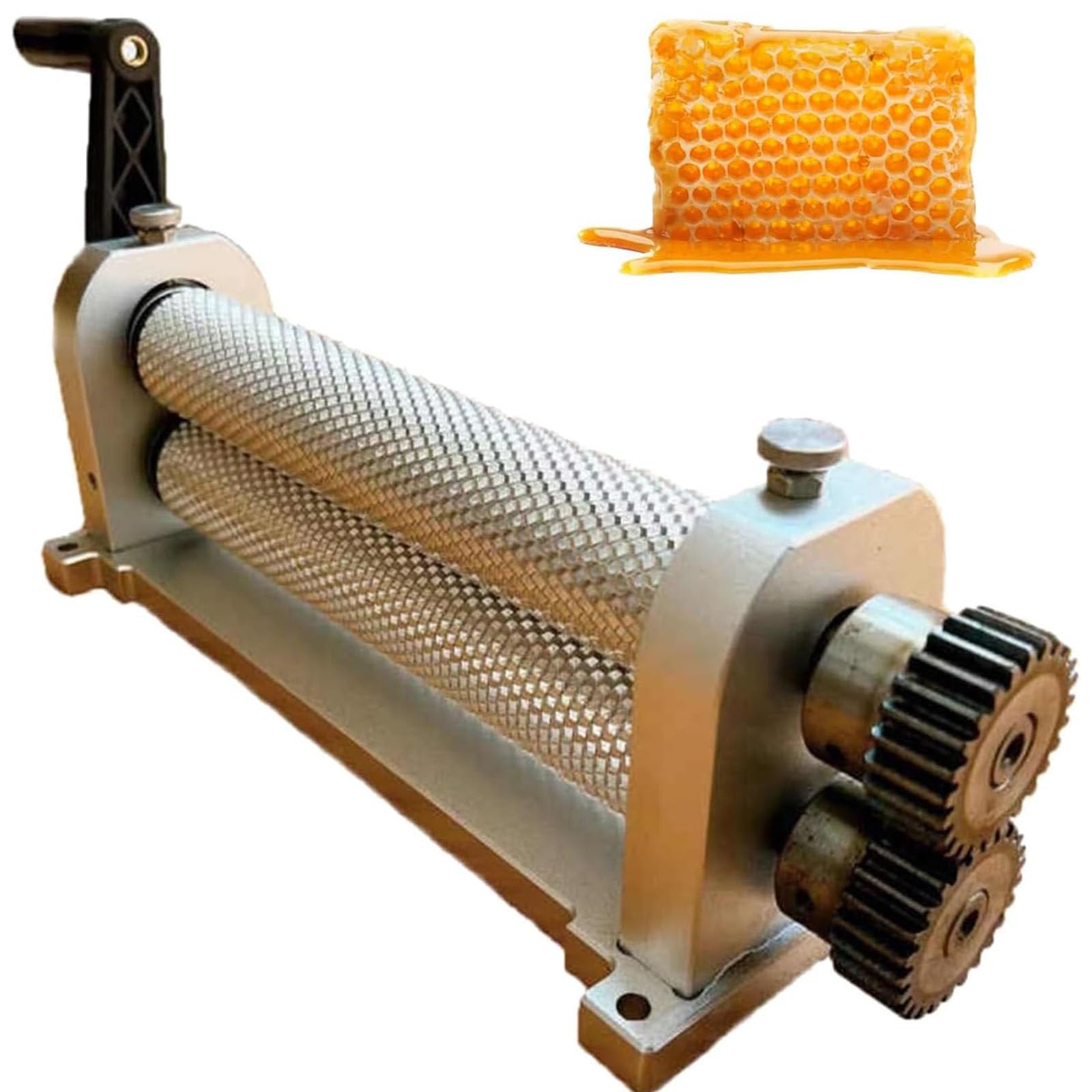 JozyJul Beeswax Foundation Press Machine - Manual 280mm Aluminum Alloy Roller, Cell Sizes 4.9/5.1/5.4mm, Essential Beekeeping Equipment for Honeycomb Production 4.9ｍｍ