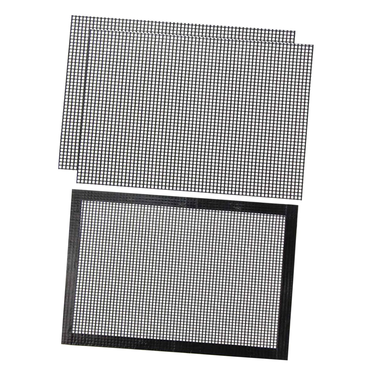 DECOMELODY 3Pcs BBQ Grill Mesh Mat Heat Resistant Non Stick Barbecue Accessories for Outdoor Grilling Mesh Screen for Gas and Oven Cooking