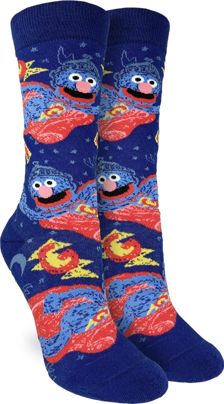 Good Luck Sock Women's Sesame Street, Super Grover Socks, Adult, Sesame Street, Super Grover, One Size