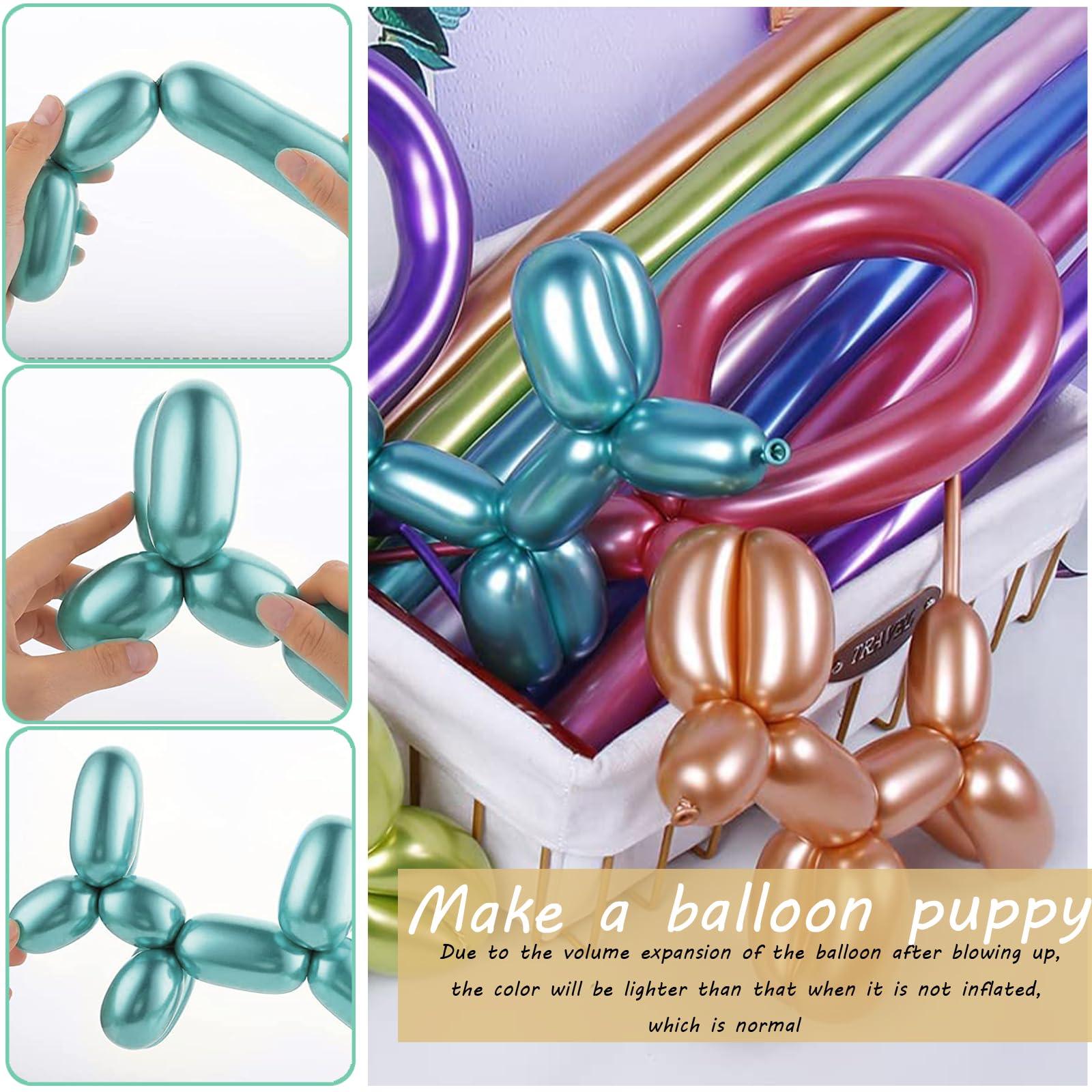 200 Pezzi Palloncini Modellabili Lungo con Pompa - Magici Palloncini Lattice per Forme, Bambini Compleano, Feste, Matrimonio, Decorazione
