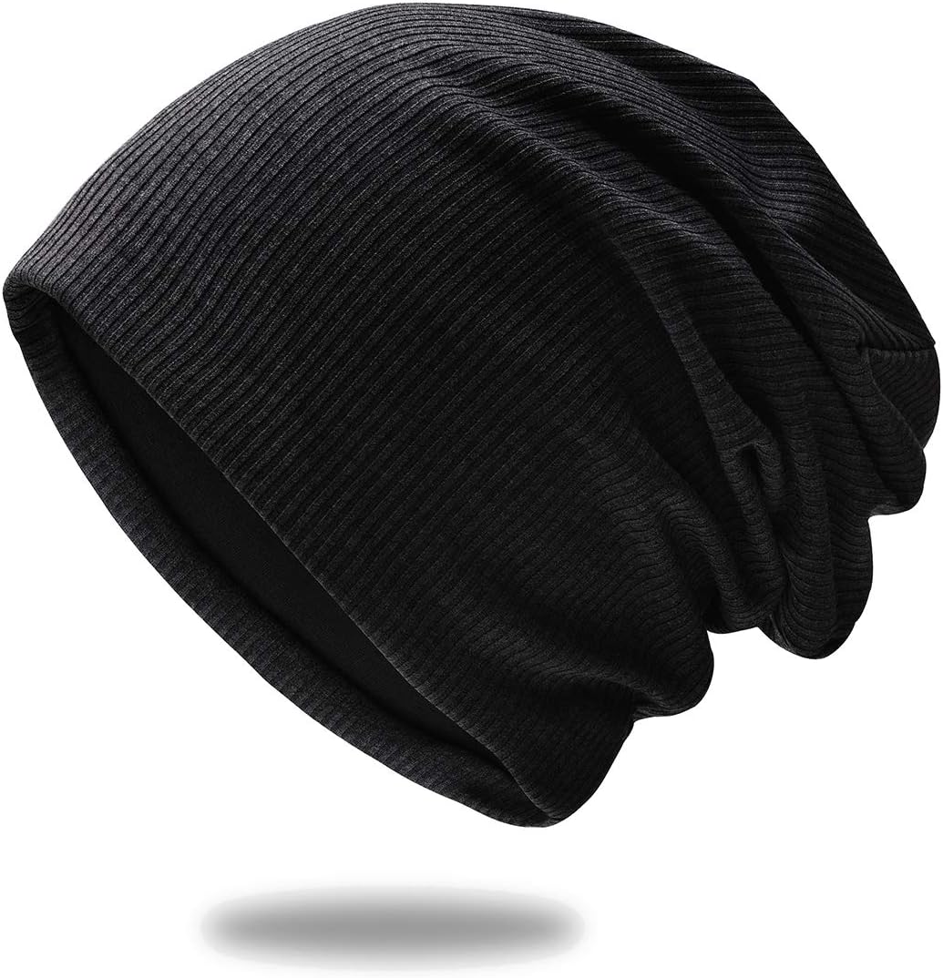 Trendy Stylish Beanie of Quality Knit Fabric, Breathability & Elasticity Skull Cap Hat, Black, One size