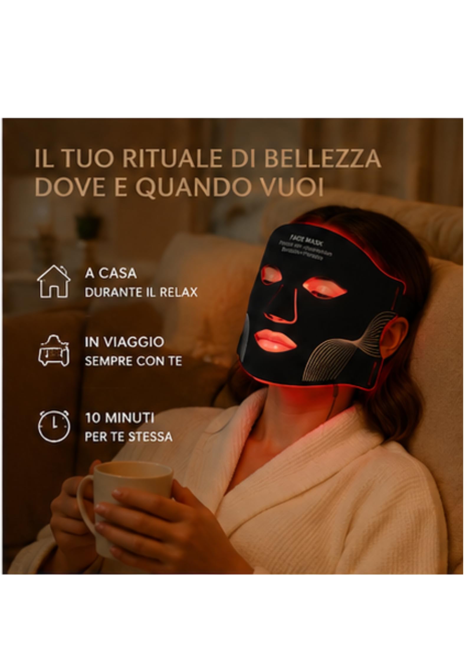 LED Mask – Maschera Led 7 colori - Ringiovanimento della pelle, Rimozione delle rughe, stimolazione del collagene