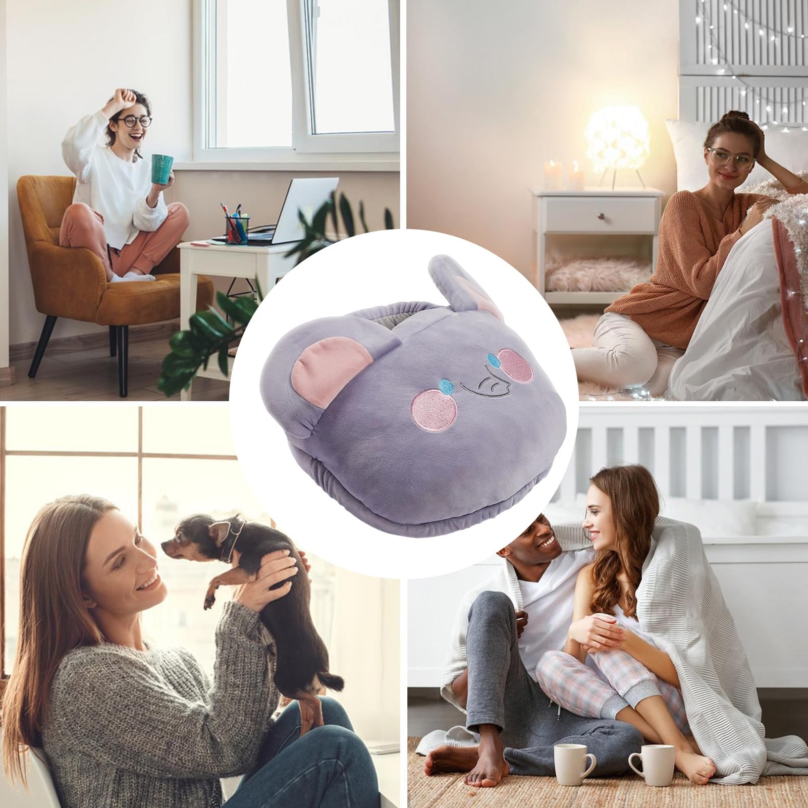 Calientapiés Eléctrico Zapatos de dibujos animados para invierno, mujeres, | Almohadilla USB calientapiés Niños Suave Peluche Eléctrico Cálido Interior Hogar