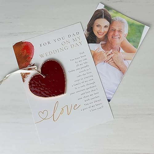 Miniatura 4 de Papá en el día de mi boda  Hermoso corazón de vitrales  Regalo de boda sentimental para papá y adorno de recuerdo significativo para el padre de la
