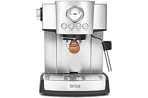 BRIM 19 Bar Espresso Machine with Wood Accents for the Perfect Home Brew