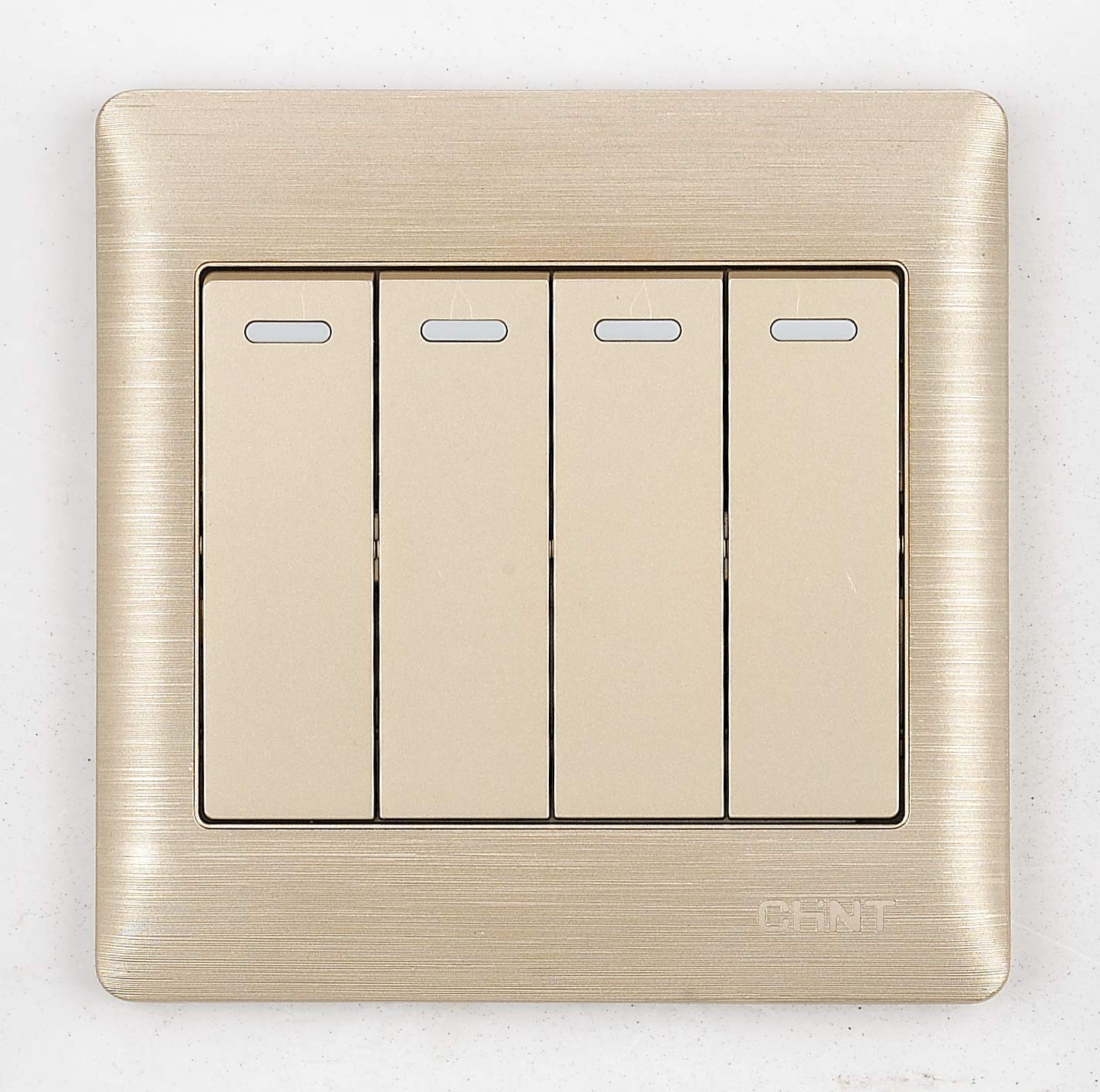 Chint3F Golden (4 Gang 2 Way Wall Light Switch 10A 250V)