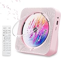 ZYOKATA Portable Bluetooth 5.1 CD Player Pink: HiFi Dual Speakers, FM Radio, Remote, USB/AUX, Dust Cover for Home, Kids & Nostalgia
