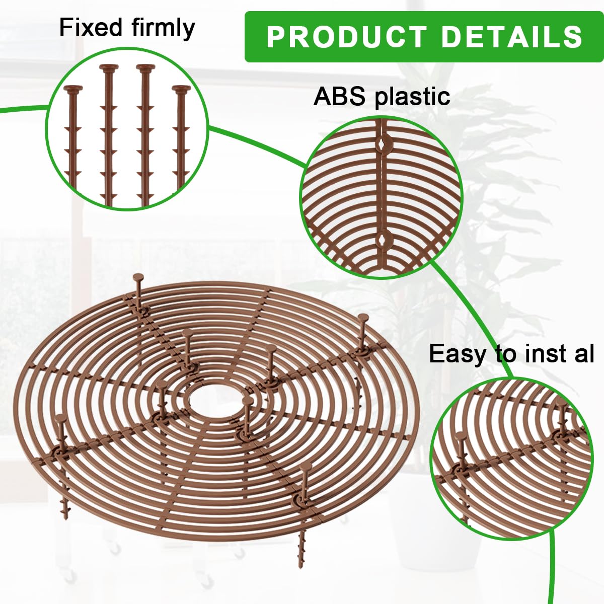 4 Pièces Grilles de Pots de Plantes, Cache-Pot de Fleurs Jusqu'à 30 cm de Diamètre Couvercle de Protection du Sol pour Pots de Fleurs Protéger Les Plantes Contre Chats Enfants