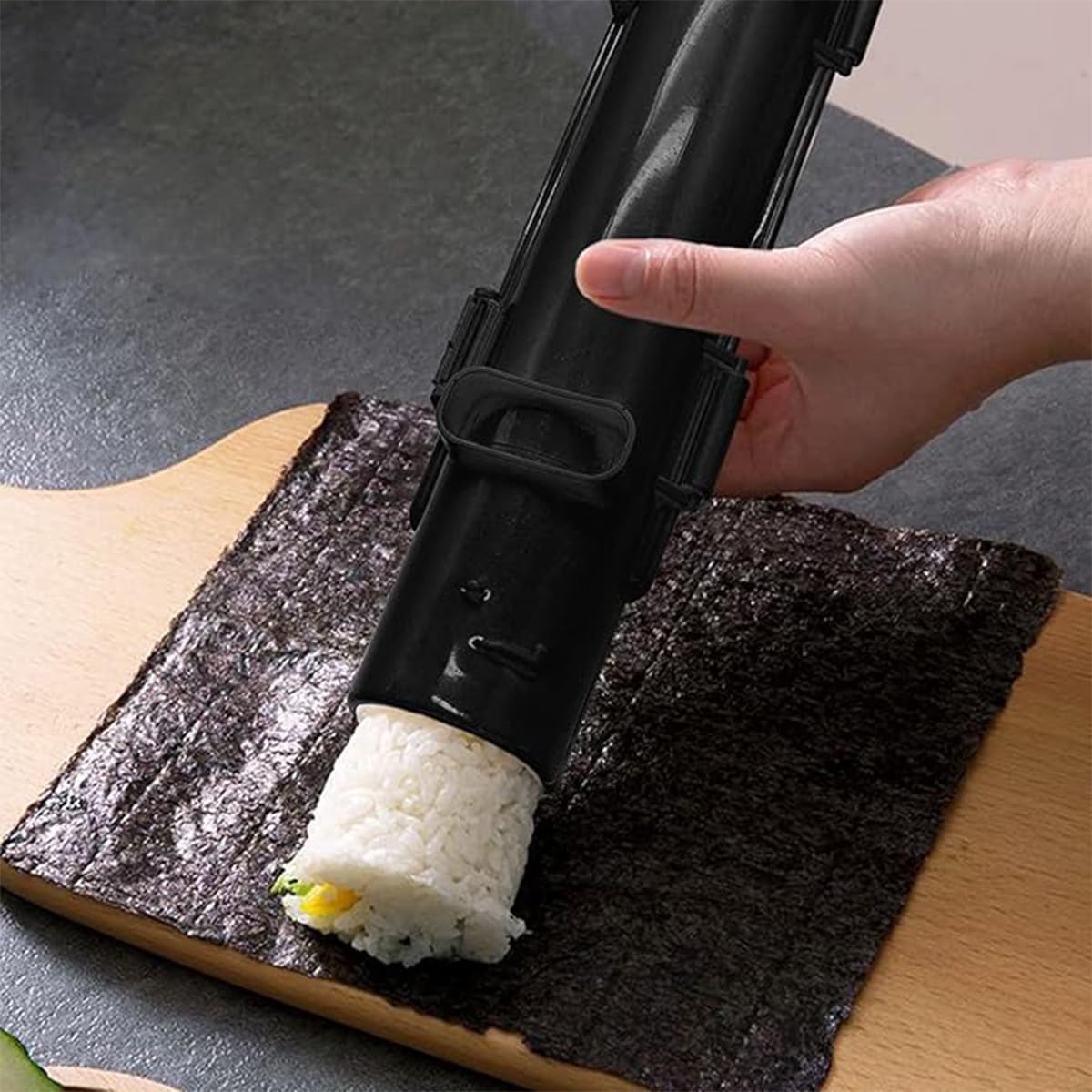 CENPEK Sushi Making Kit, Multifunctional Sushi Maker Bazooka Sushi Roller, Sushi Roll Kit, Sushi Mould For DIY Sushi More Diversified,Vegetable Meat DIY Roll Tool(Black)