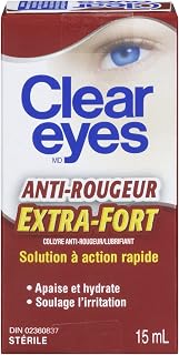 Clear Eyes Triple Action - 15 ml - Eye Drops for Dry Eyes, Redness & Irritation Relief