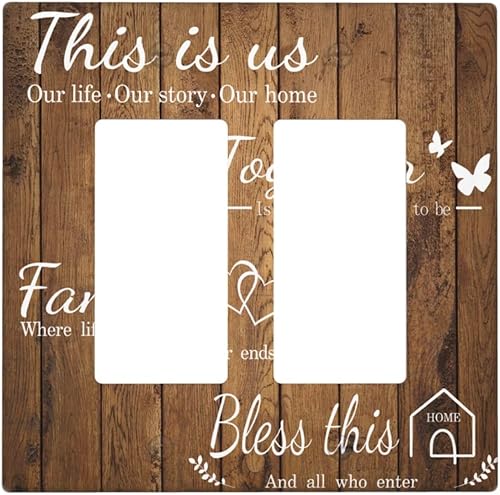 Cubierta marrón para interruptor de luz para el hogar, 2 cuadrillas, doble basculante, placa decorativa de pared, placas de pared eléctricas para