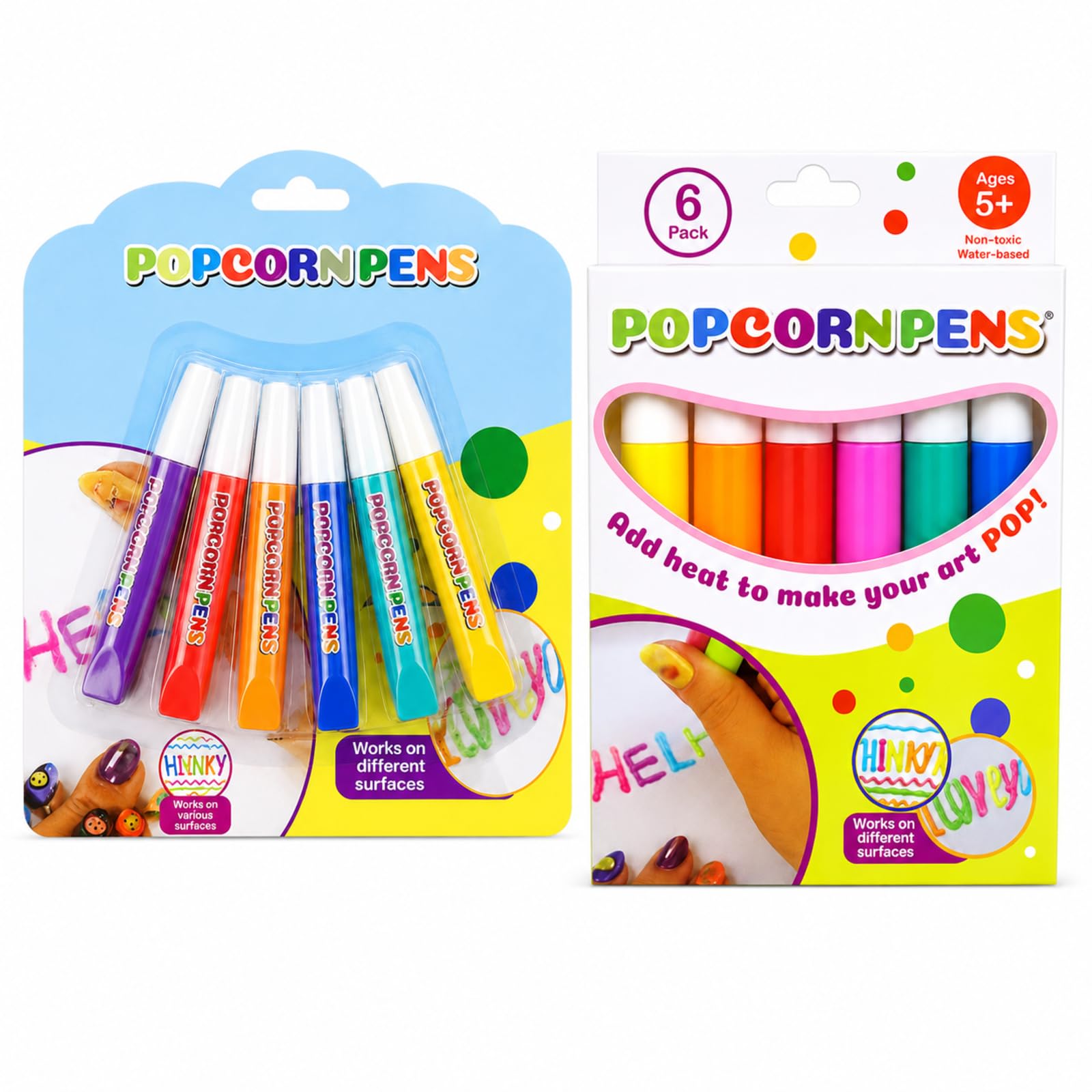 LIMZABE Popcorn Pens, 12 Pack Assorted Colour Puffy Art Markers