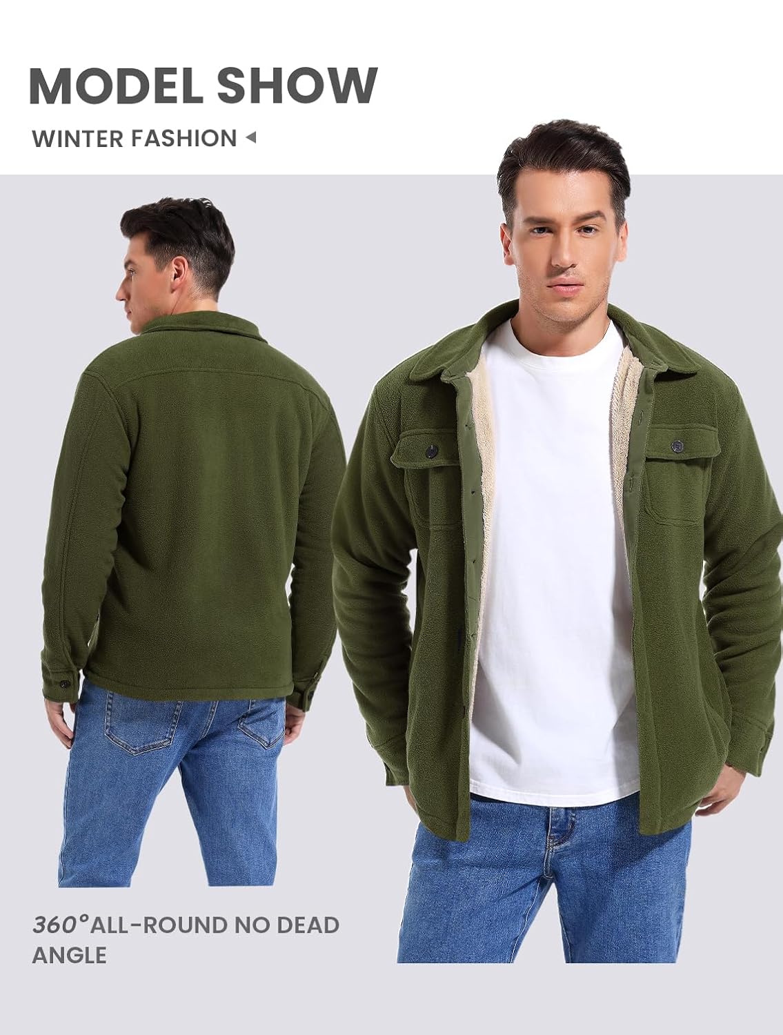 Puhope Jaqueta masculina de lã polar com forro de sherpa quente para homens, jaqueta grossa de botões com vários bolsos em promoção! Veja a oferta e mais achadinhos de Jaquetas & Casacos 2 Hoje é o melhor dia para comprar Puhope Jaqueta masculina de lã polar com forro de sherpa quente para homens, jaqueta grossa de botões com vários bolsos com aquele preço maroto! Promoção! Aproveite a oferta! 2