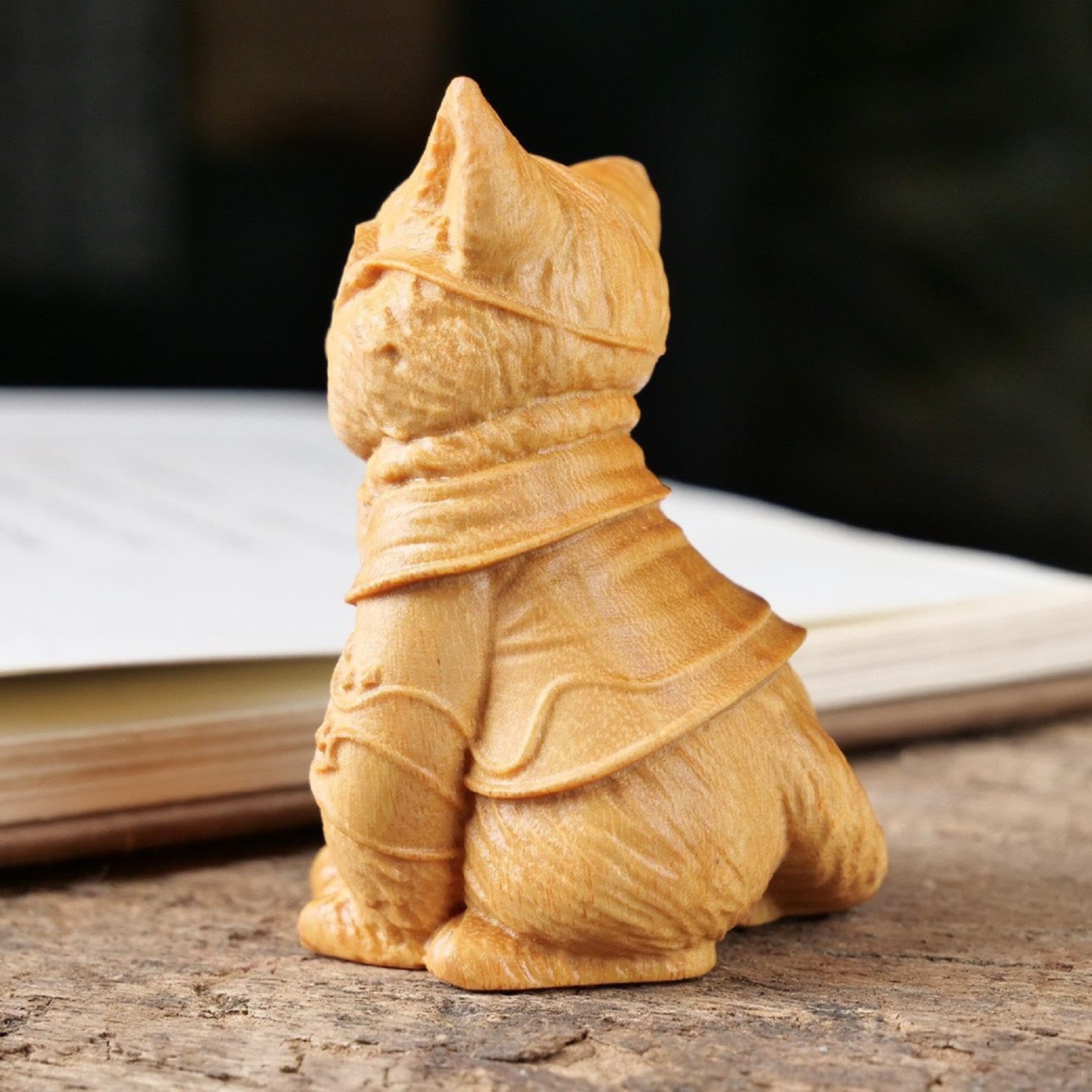 Amazon.com: Carved Wooden Persian Cat Statue Hand Carved Wood