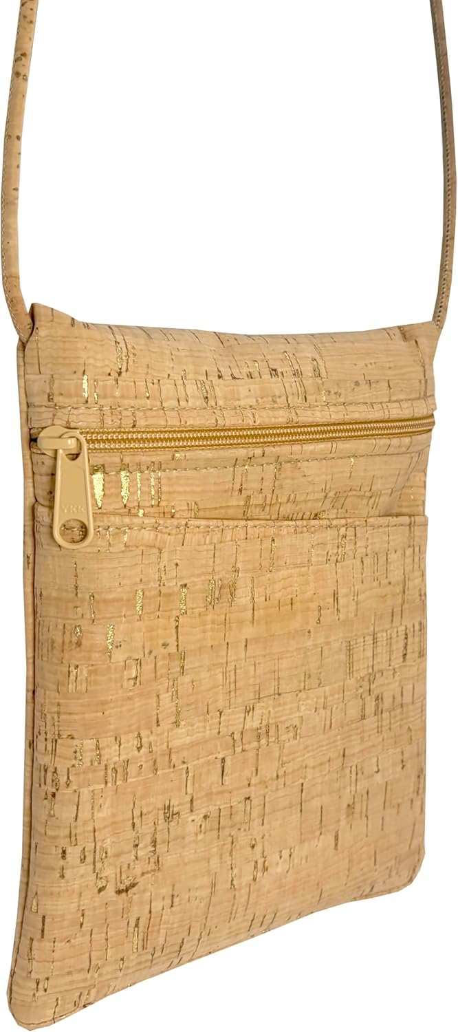 Gold Flecked Cork Mini Crossbody Bag with Adjustable Strap - Image 5