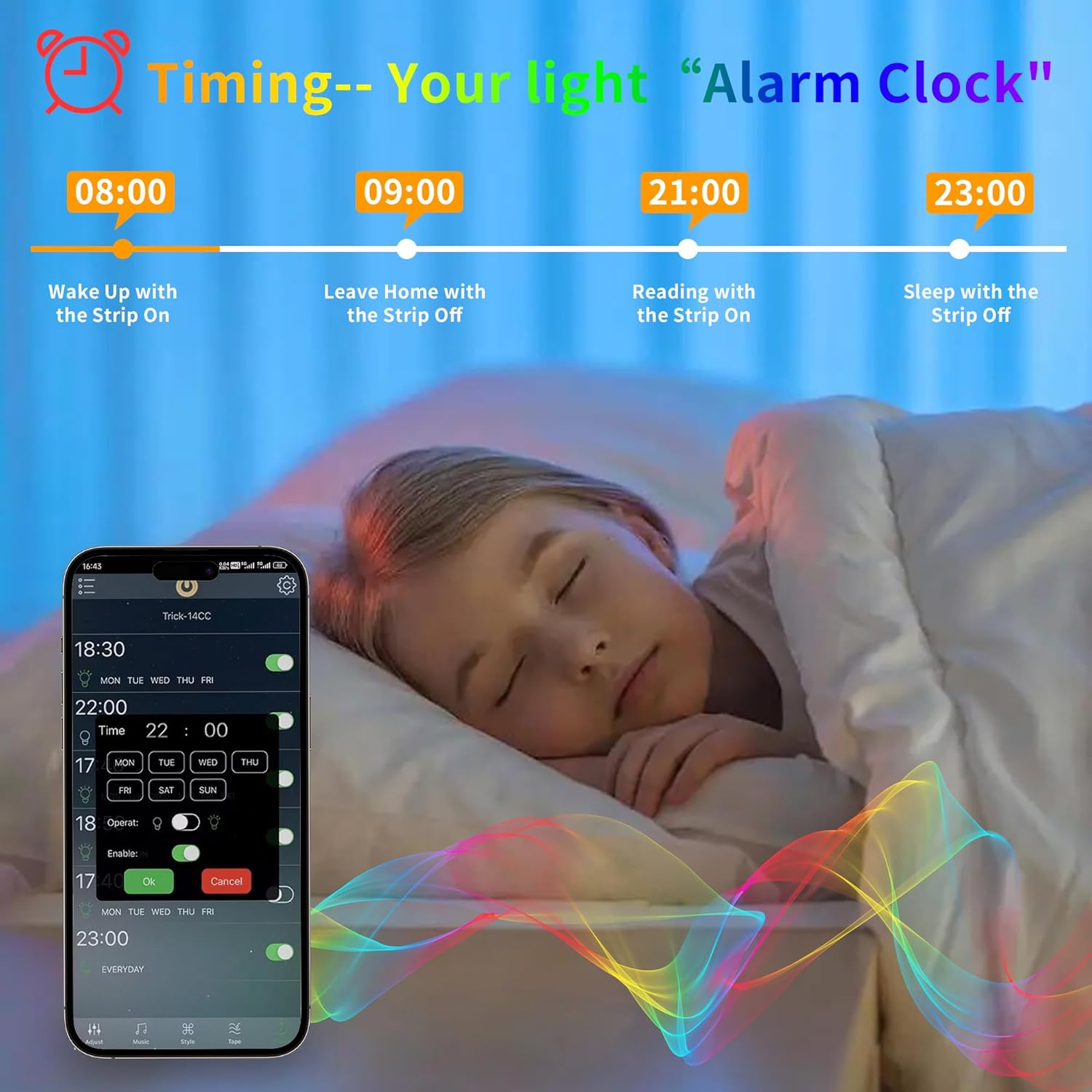 Remote Controller for Single Color LED Strip Lights, 23-Key Bluetooth Remote Control with APP Control Music Sync, Dimmer for 12V DC LED Ribbon, LED Neon Sign, Cabinet Lights, Shelf Lights