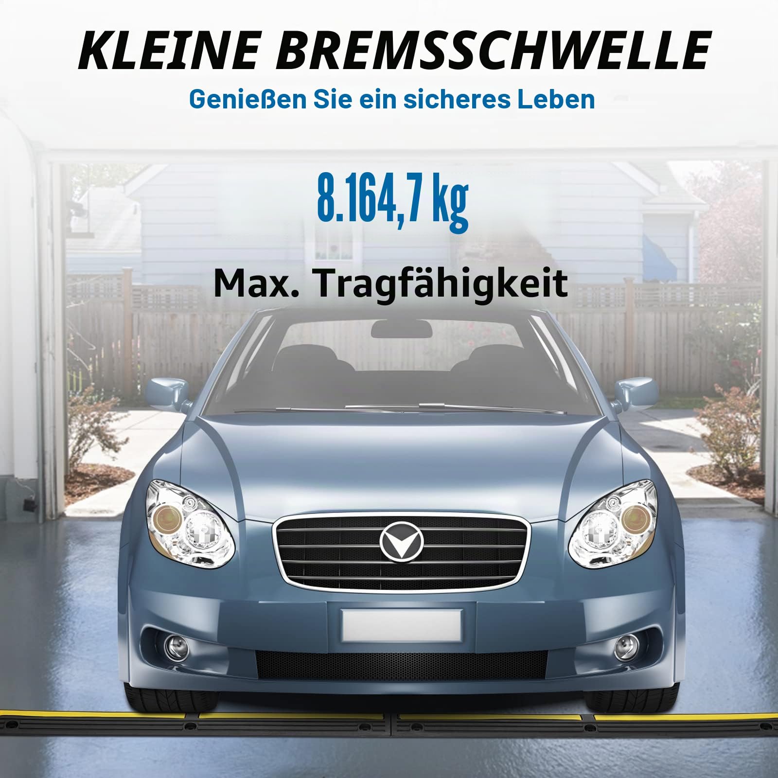VEVOR 4X 1-Kanal Schlauchbrücke 100x15x3,1cm Kabelbrücke Gummi Überfahrschutz Kabel Kanalgröße 3x2cm Max. Tragfähigkeit 8164kg pro Achse Schwellenrampe Ideal für Wohngebiete Private Garagen Gärten