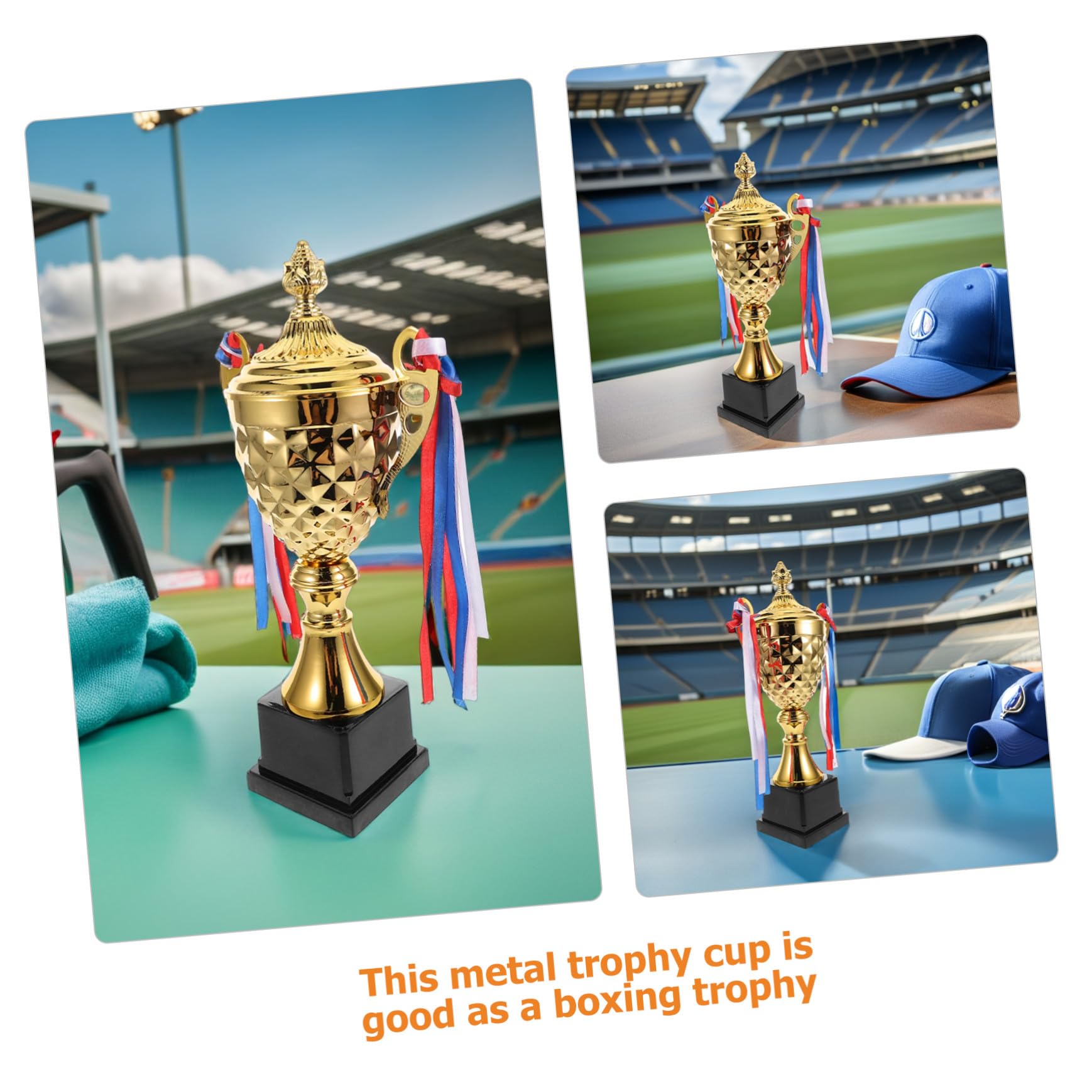 Abaodam Metal Trophy Cup Sports Award für Fußball Basketball Wettbewerbe Goldener Siegerpokal mit Individueller Gravur Teilnahme Gewinnertrophäe für Meisterschaftszeremonien und