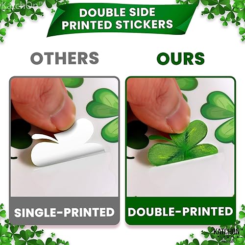 Miniatura 3 de Katchon, Adhesivos para ventana del Día de San Patricio, 12 x 8 pulgadas, 120 piezas de decoraciones de arco iris del día de San Patricio,