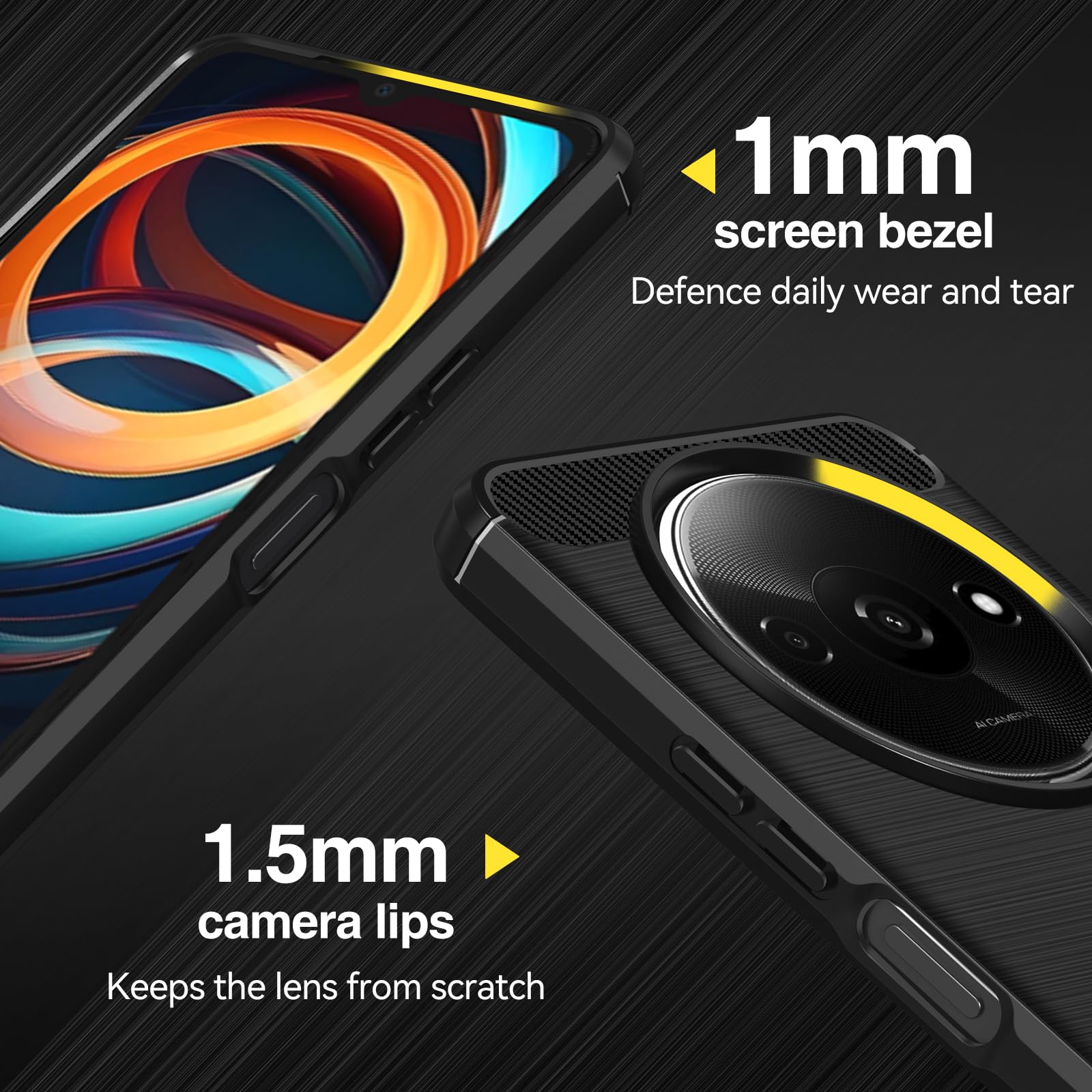 Ivoler Klare Handyhülle Für Xiaomi Redmi A3/A3X – Mit 2 Panzerglas-Folien, Militärischer Schutz