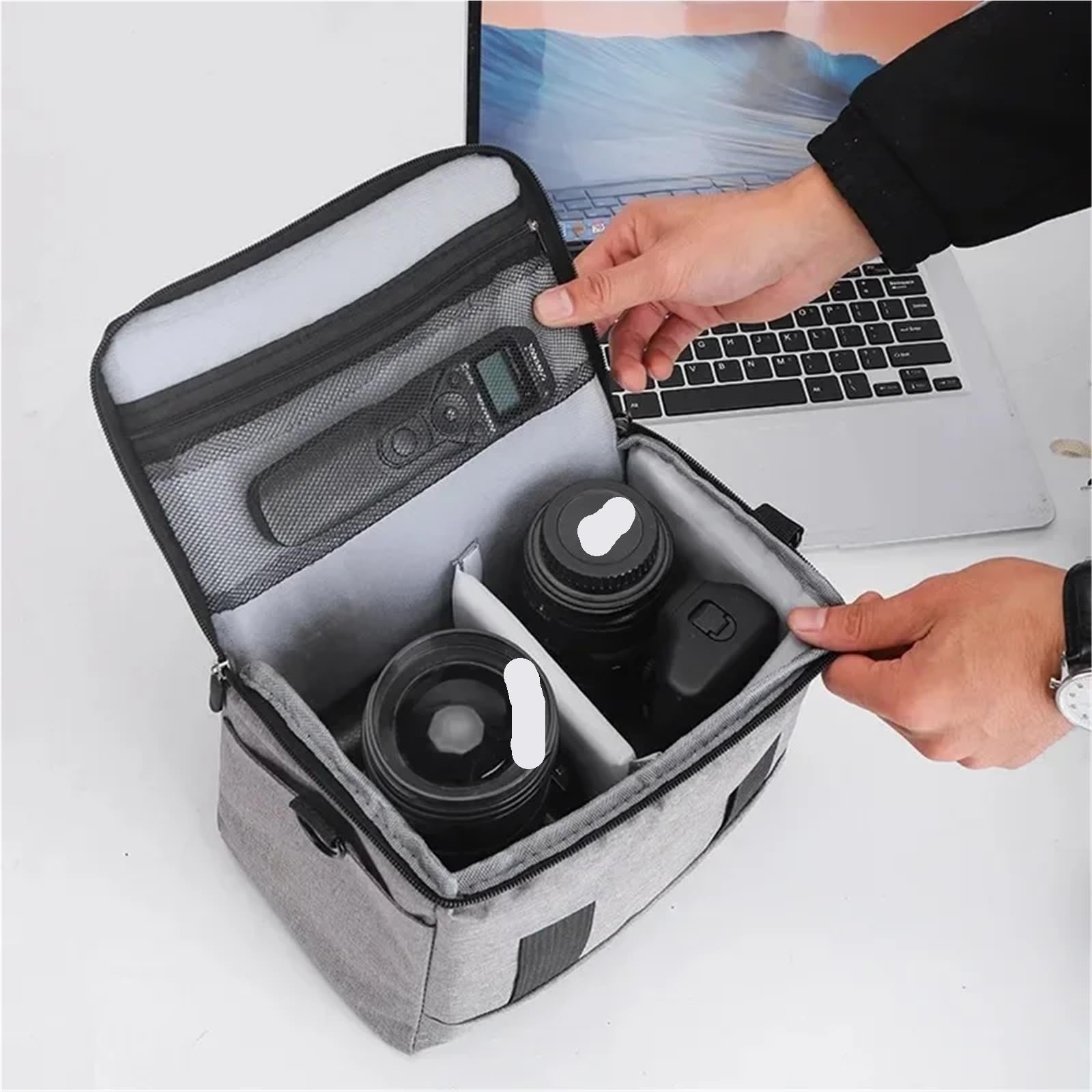 Bolso DSLR Bolsos Bolso de Hombro de Nailon Estuche for cámara Fotógrafo portátil for Bolso Cruzado(Black)