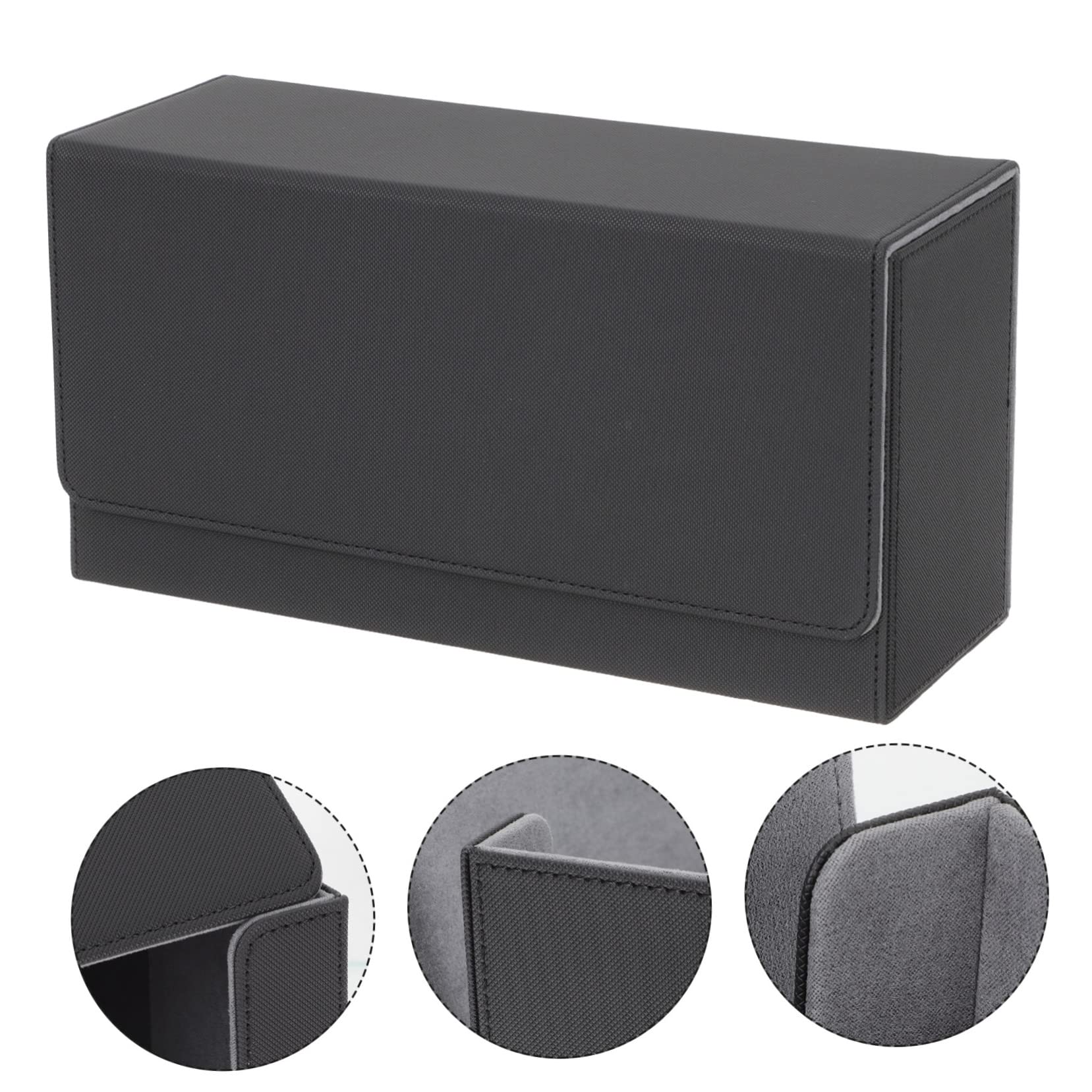 BESTonZON Scatola Porta Carte da Gioco Sportive in Pu Nero Grande | Carte Collezionabili, Angoli Non Piegati e Protezione Ordinata, Struttura Compatta per Ridurre Smarrimenti