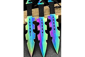3 Powerful Ninja Tactical Combat Kunai Rainbow Throwing Knives
