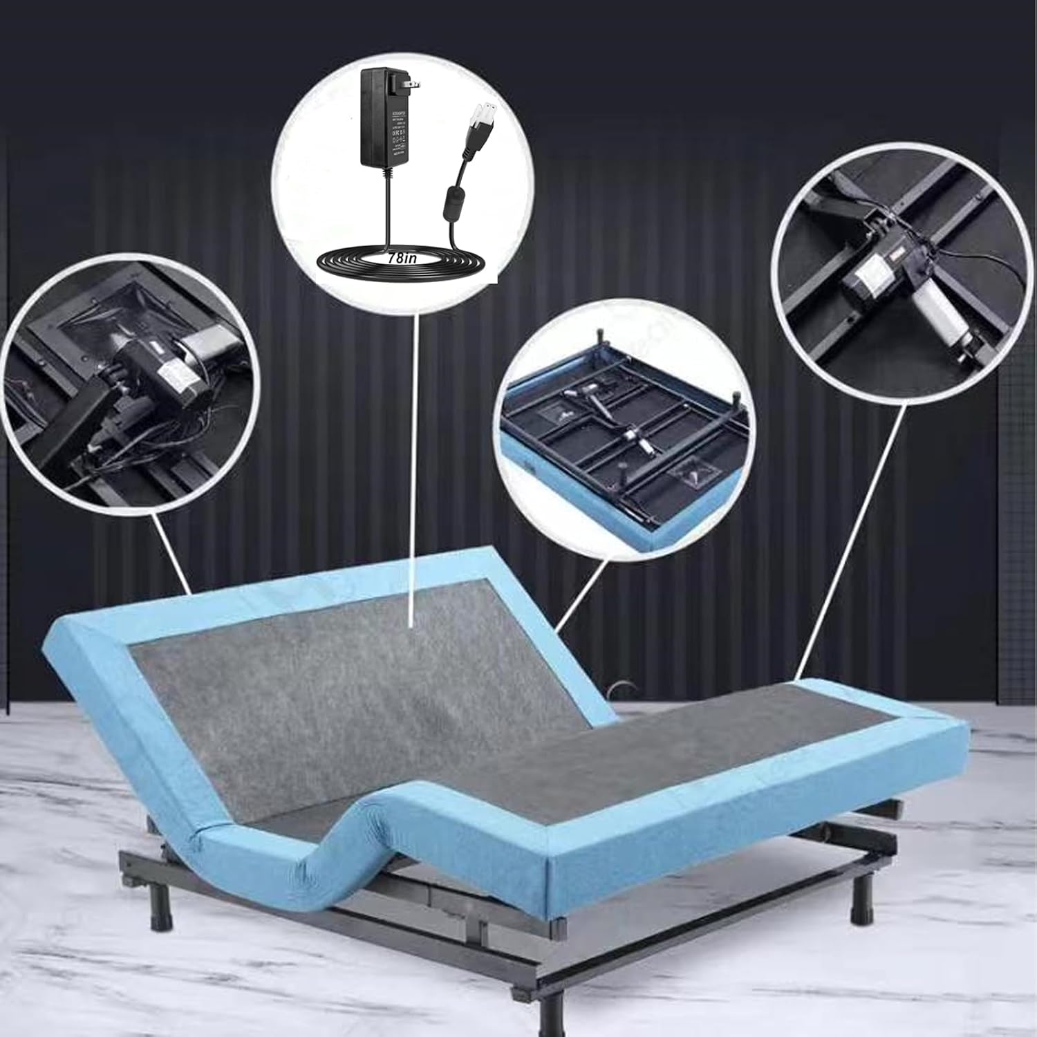 24V Power Adapter for SMPS002 Homeline Deskline Adjustable Bed Frame, Compatible with Leggett & Platt and Beautyrest Adjustable Bed Base