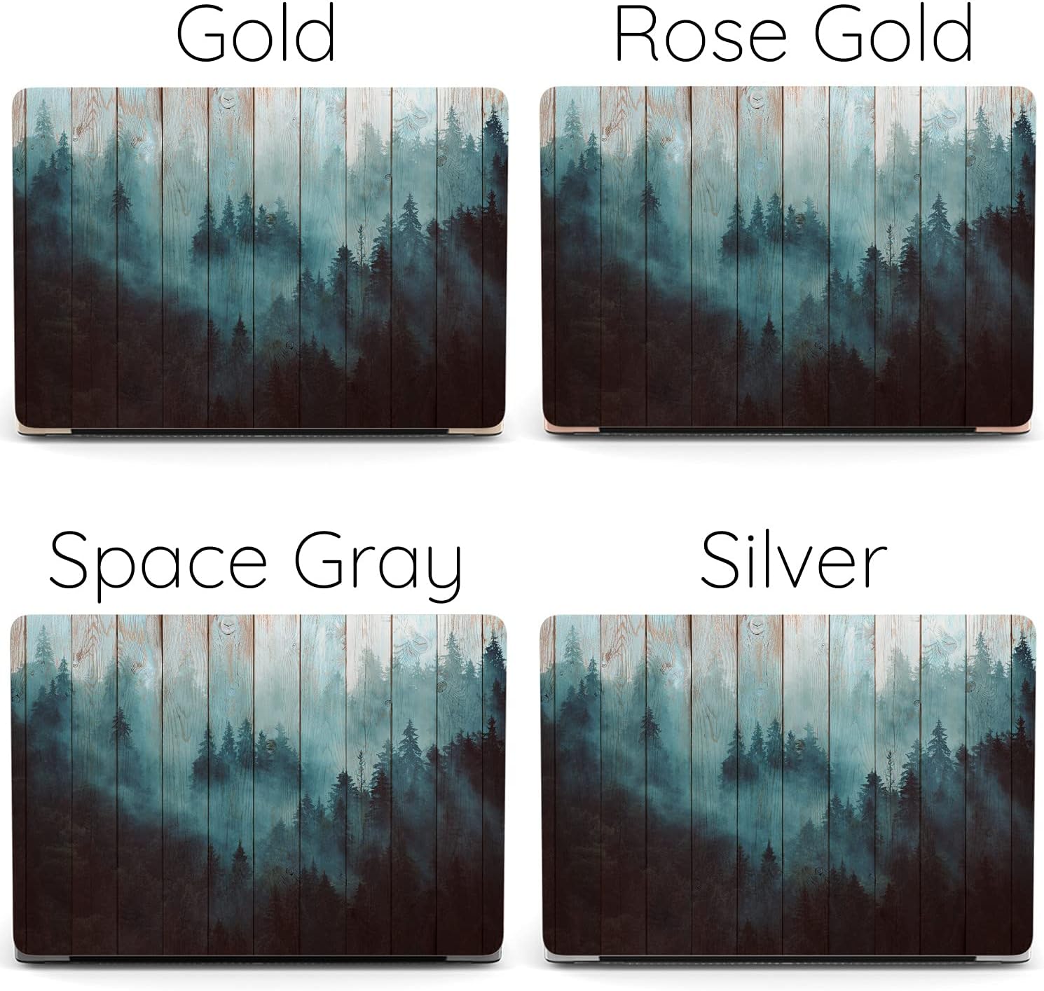 Mertak Hard Case Compatible with MacBook Pro 16 14 Air 15 13 inch M3 M2 M1 Mac 2024 2023 2022 2018 Plastic Nature Wood Foggy Forest Trees Clear Print Landscape Vintage Protective Laptop Touch Bar