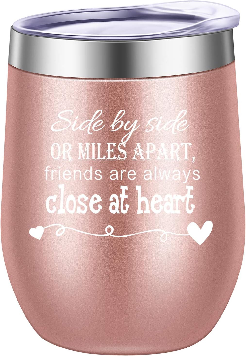 Black Friday - 60% OFF Side By Side or Miles Apart,Friends Are Always Close at Heart Wine Tumbler,Mug,Birthday Day Best Friends,Long Distance Friendship Gifts