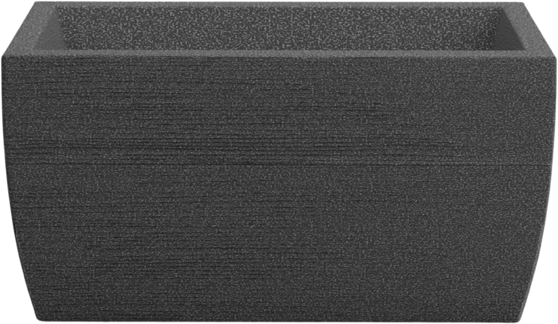 Shubham Furniture Rectangular Flower Pot 12x24 Inch | Rustic Waves Pattern Planter Box | Durable LLDPE Plastic with Drainage | Indoor Outdoor Balcony Patio Garden Decor, Grey Galaxy