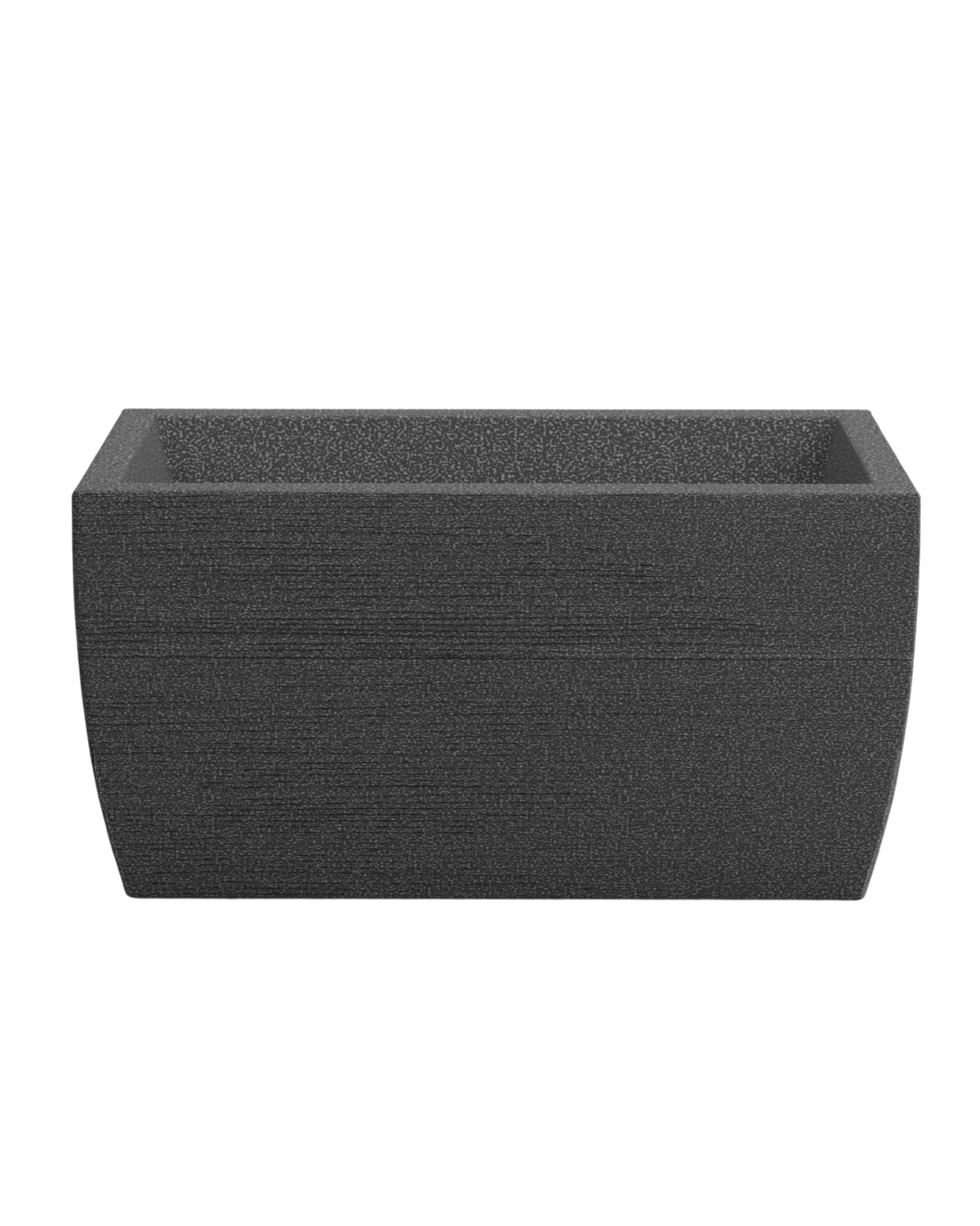 Shubham Furniture Rectangular Flower Pot 12x24 Inch | Rustic Waves Pattern Planter Box | Durable LLDPE Plastic with Drainage | Indoor Outdoor Balcony Patio Garden Decor, Grey Galaxy