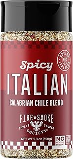 Fire & Smoke Society Spicy Italian Seasoning Blend | Pasta, Pizza, Italian Herb Seasoning | Oregano, Garlic, Calabrian Chiles | M, 5.3 oz