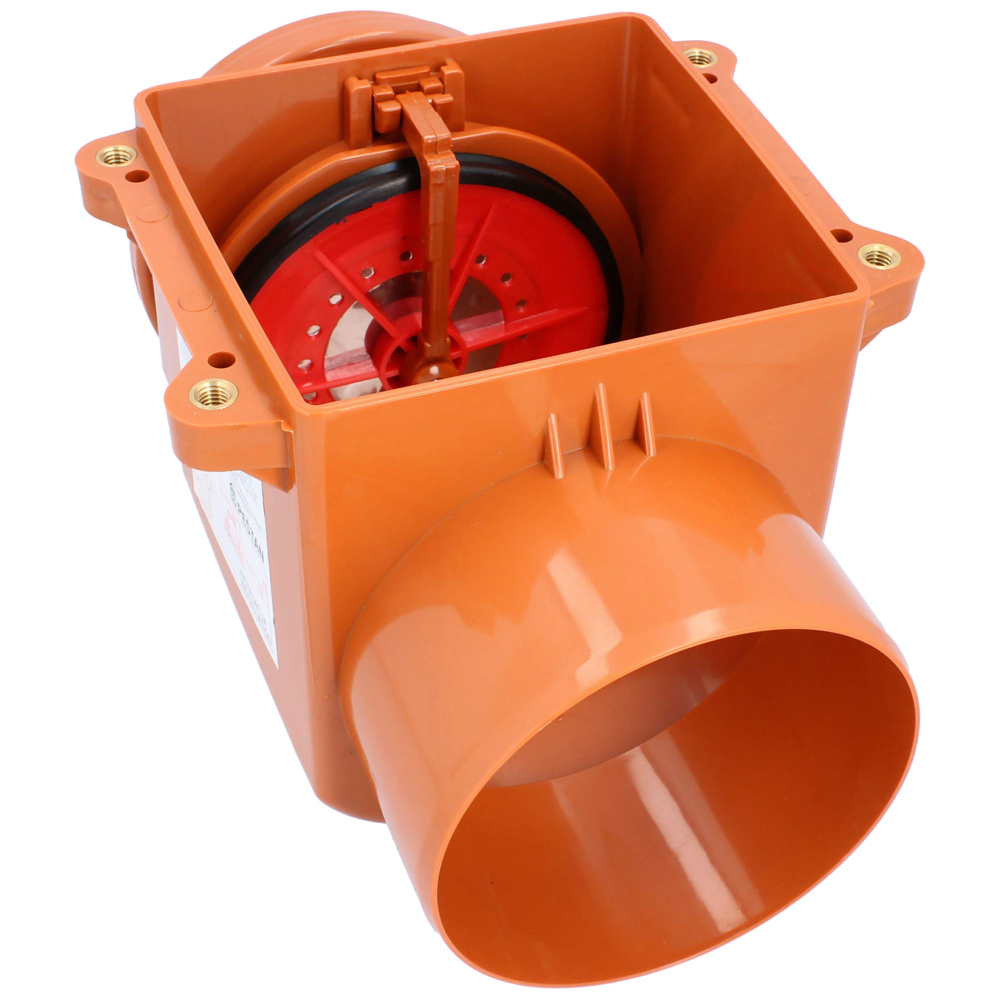 PEŠTAN - Tapón antirretorno Ø DN 200, color naranja
