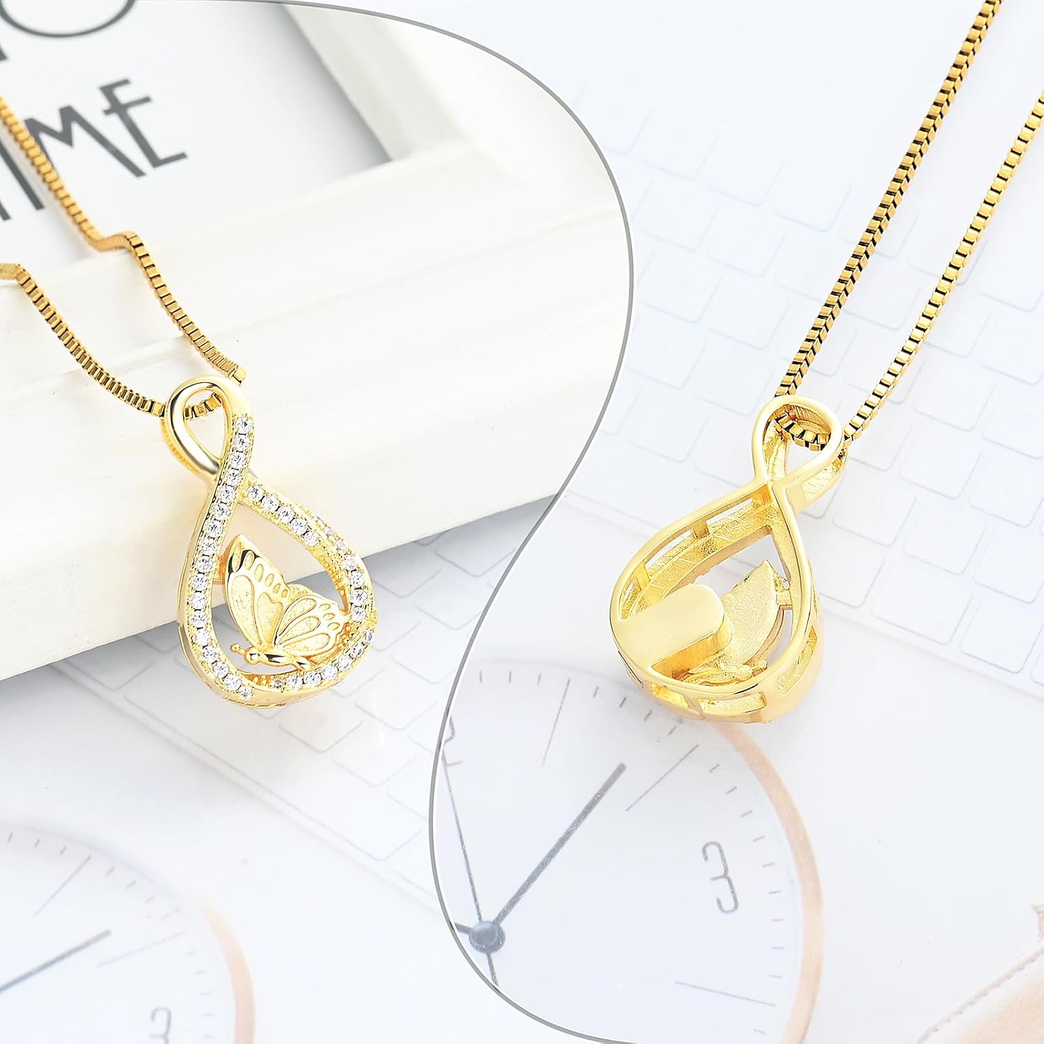 XSMZB Cremation Jewelry for Ashes Infinity Urn Necklaces for Ashes Pendant Locket Keepsake Memorial Jewelry for Urns - Image 3