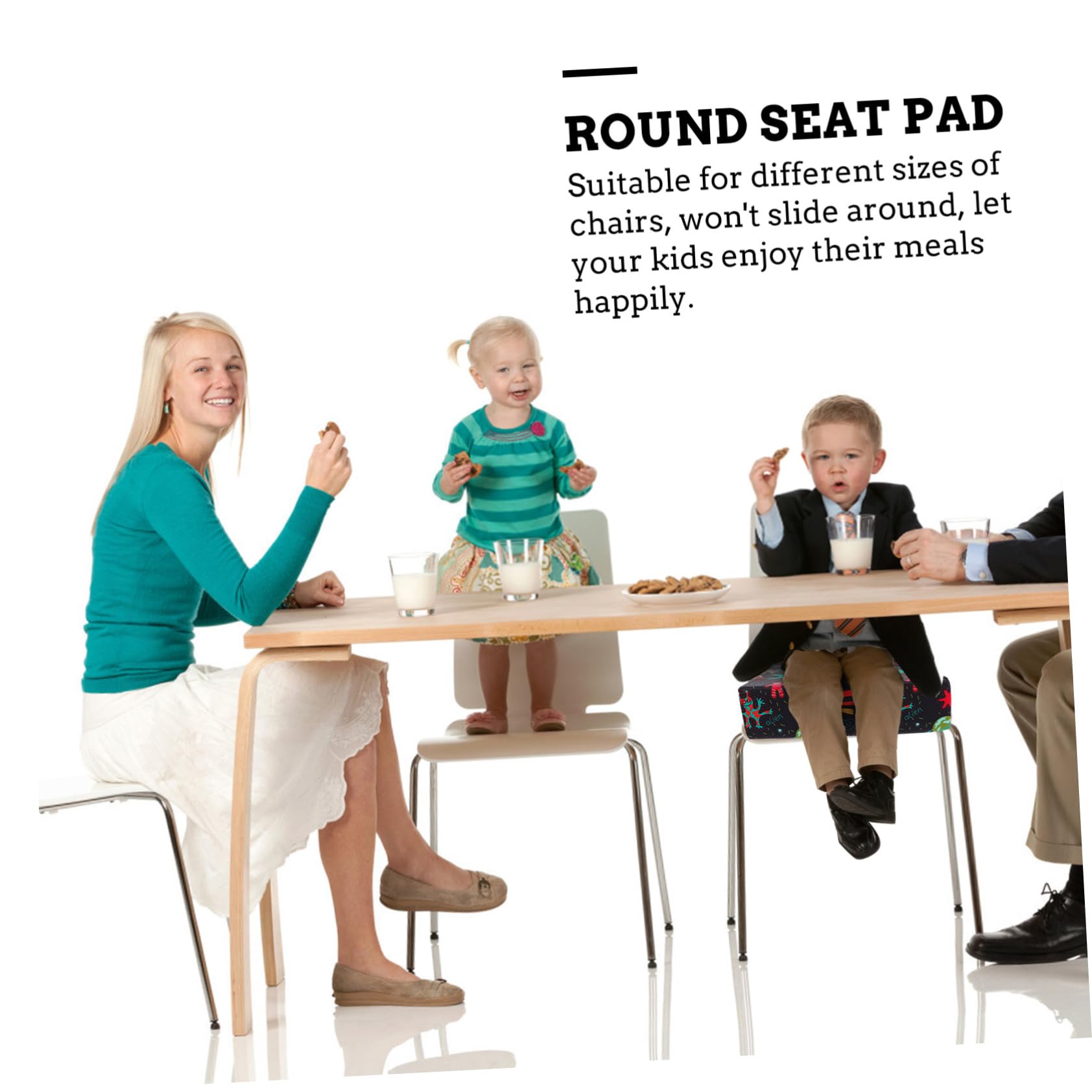 Abaodam Silla Elevadora para Niños Cojín Grueso de Poliéster y Esponja, Soporte Completo y Portátil para Comedor en Casa o Picnic