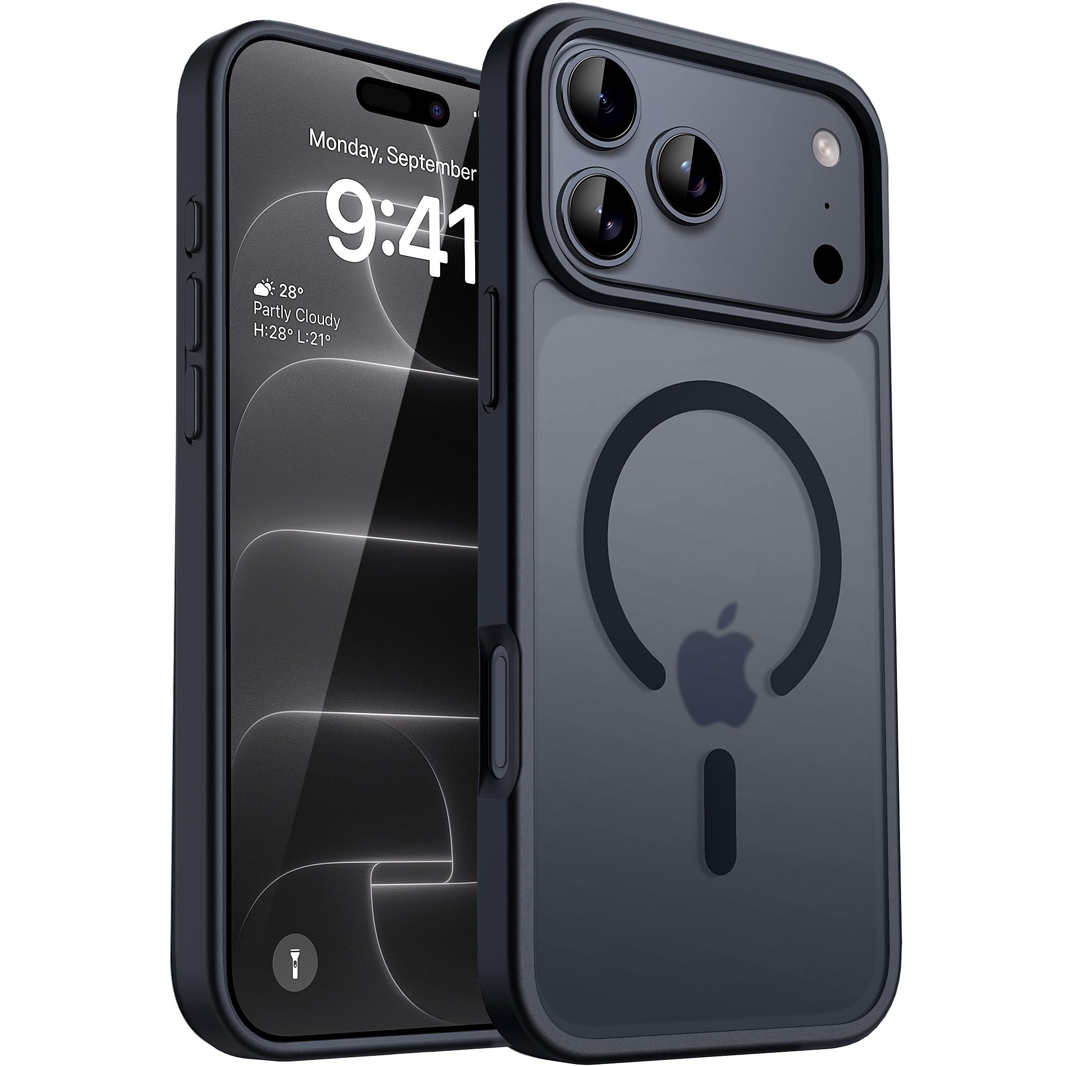 CACOE Magnetic Case for iPhone 17 Pro Max 6.9 inch-Compatible with MagSafe & Magnetic Car Phone Mount,Not Yellowing Anti-Scratch (Matte Black)