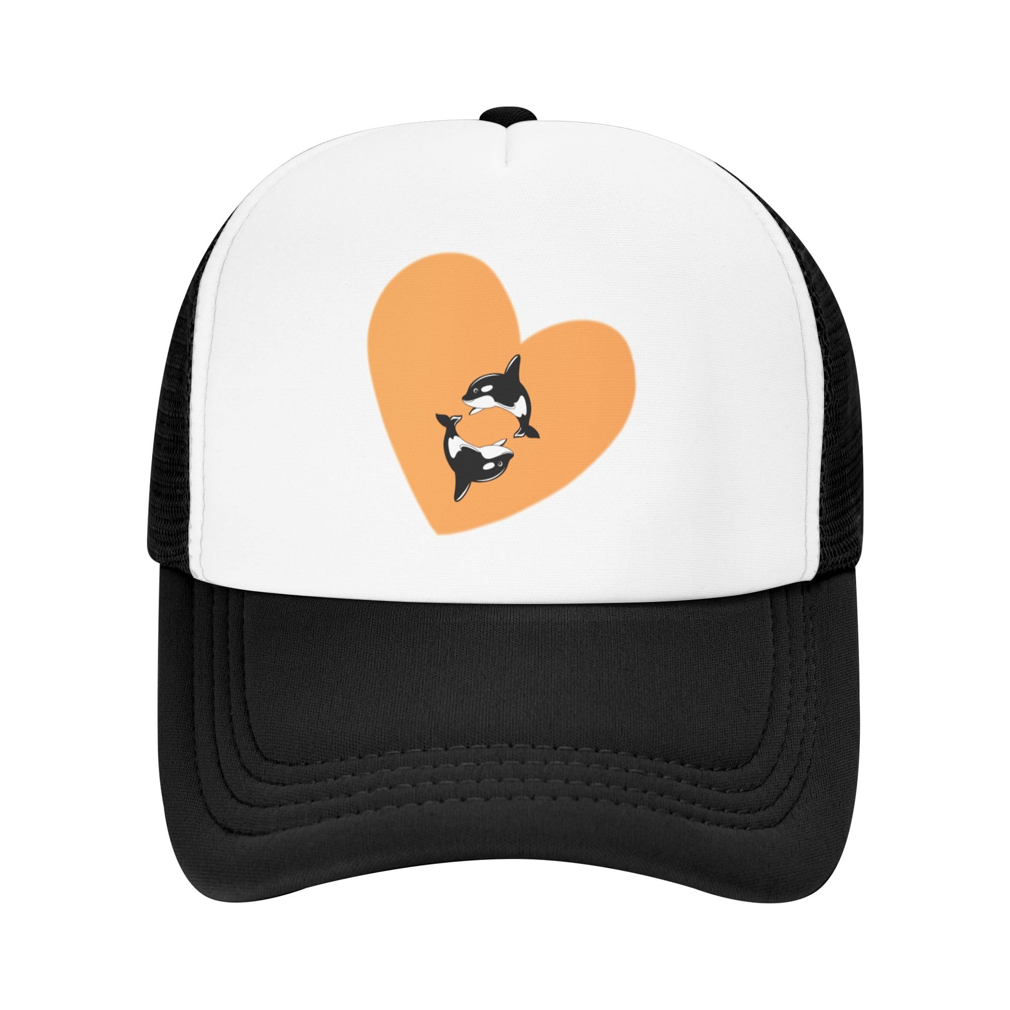 Orca Whale Lightweight Mesh Baseball Hat Fishing Sun Cap Outdoor Casual Cap Black