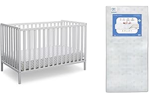 4-in-1 Convertible Crib with Mattress: Heartland Crib by Delta Children and Twinkle...