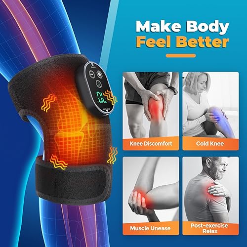 Miniatura 6 de Masajeador de rodilla inalámbrico con vibración, apto para FSA, rodillera calentada, soporte de hombro para codo de rodilla, almohadilla térmica con