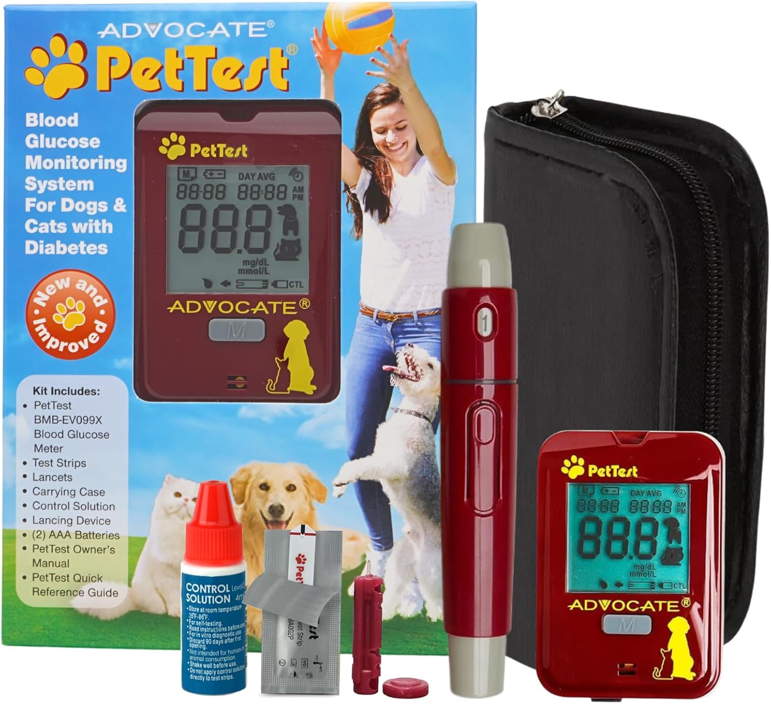 PetTest Glucose Monitoring System Bonus Kit Blood Sugar Check Kit for