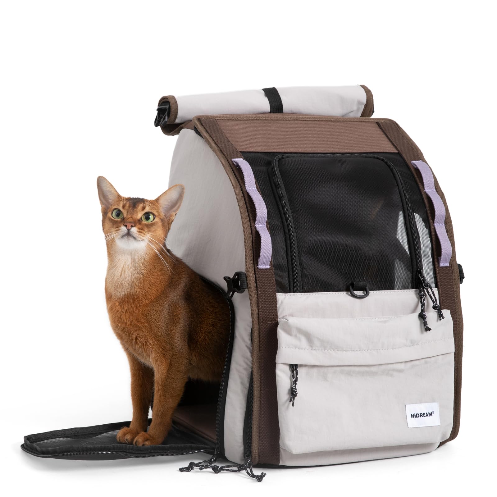 ETIAL Pet Carrier Backpack for Cats and Small Dogs, Bubble Backpack with Front Expandable Lounge, Airline Approved Comfortable Ventilated Travel Carrier for Pets Up to 18lbs (Light Grey)