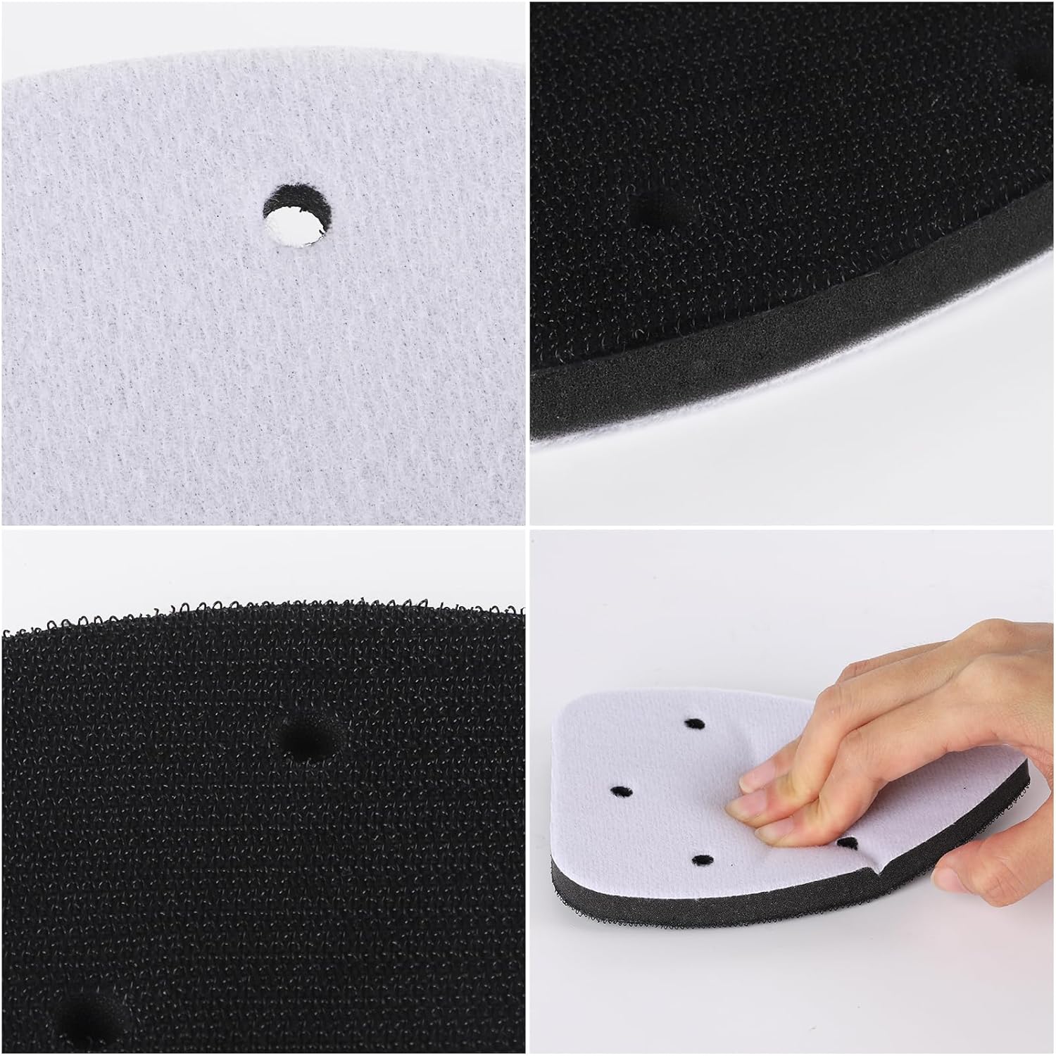 Mouse Sander Sandpaper 45 PCS & 2 Interface Pad, Assorted Sanding Pads 40/80/120/180/240 Grits Detail Sand Paper (5 Hole)