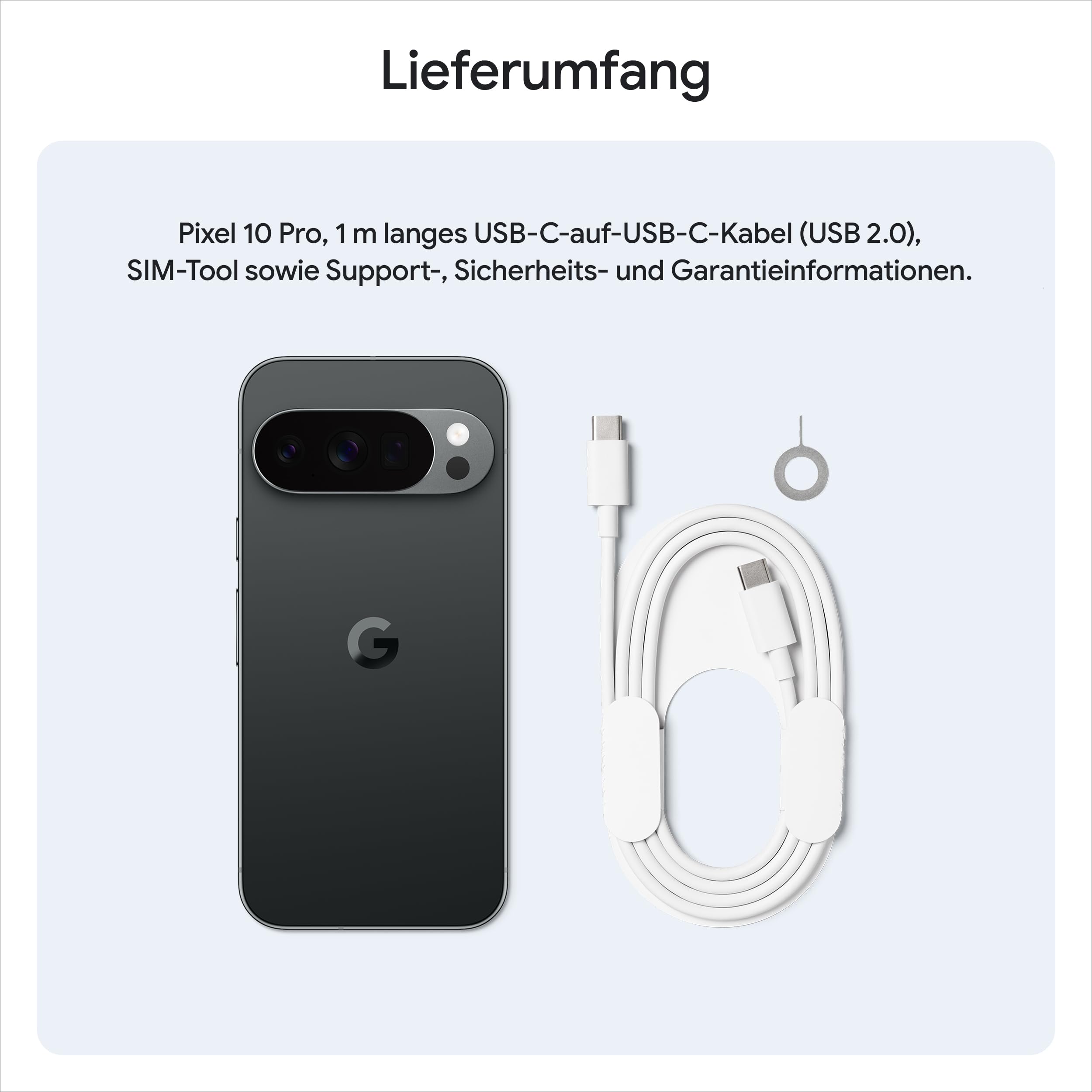 Google Pixel 10 Pro – Android-Smartphone ohne SIM-Lock, mit Gemini, Dreifach-Rückkamerasystem, mehr als 24 Stunden Akkulaufzeit und 6,3 Zoll großem Super Actua-Display – Obsidian, 128GB