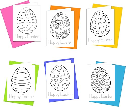 Miniatura 42 de Tarjetas para colorear: Happy Go Lucky Stationery Juego de 6 tarjetas para que los niños coloreen y practiquen la escritura de cartas, 100%