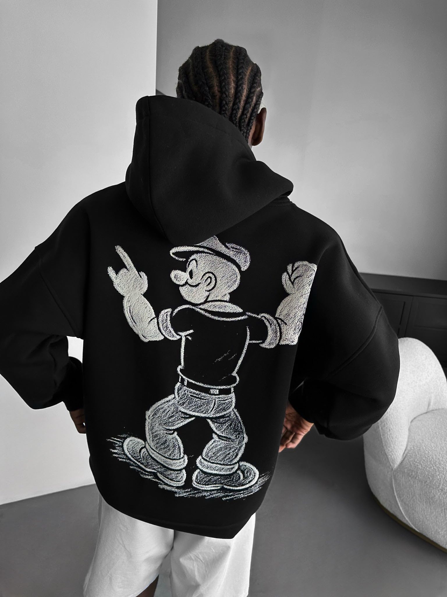 Oversize Nautical Hero Hoodie – Black