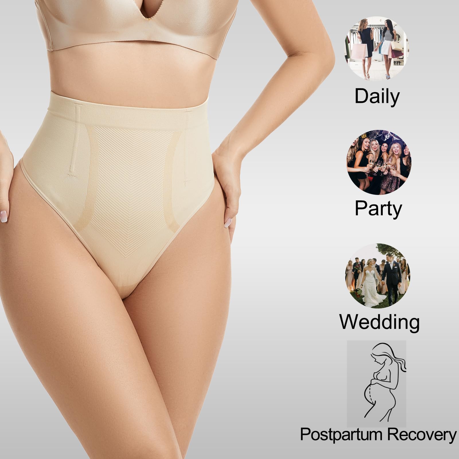 KSKshape Bielizna modelująca brzuch stringi dla kobiet wyszczuplające stringi bezszwowe bielizna modelująca sylwetkę