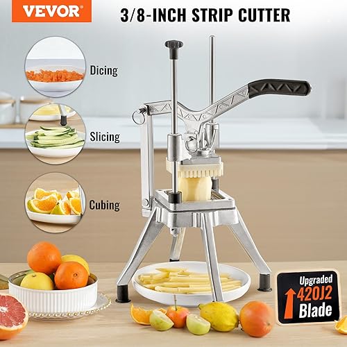 Miniatura 2 de VEVOR Picadora comercial de frutas de verduras de 38 pulgadas cortadora profesional de alimentos Kattex cortadora de freír francesa cortadora de